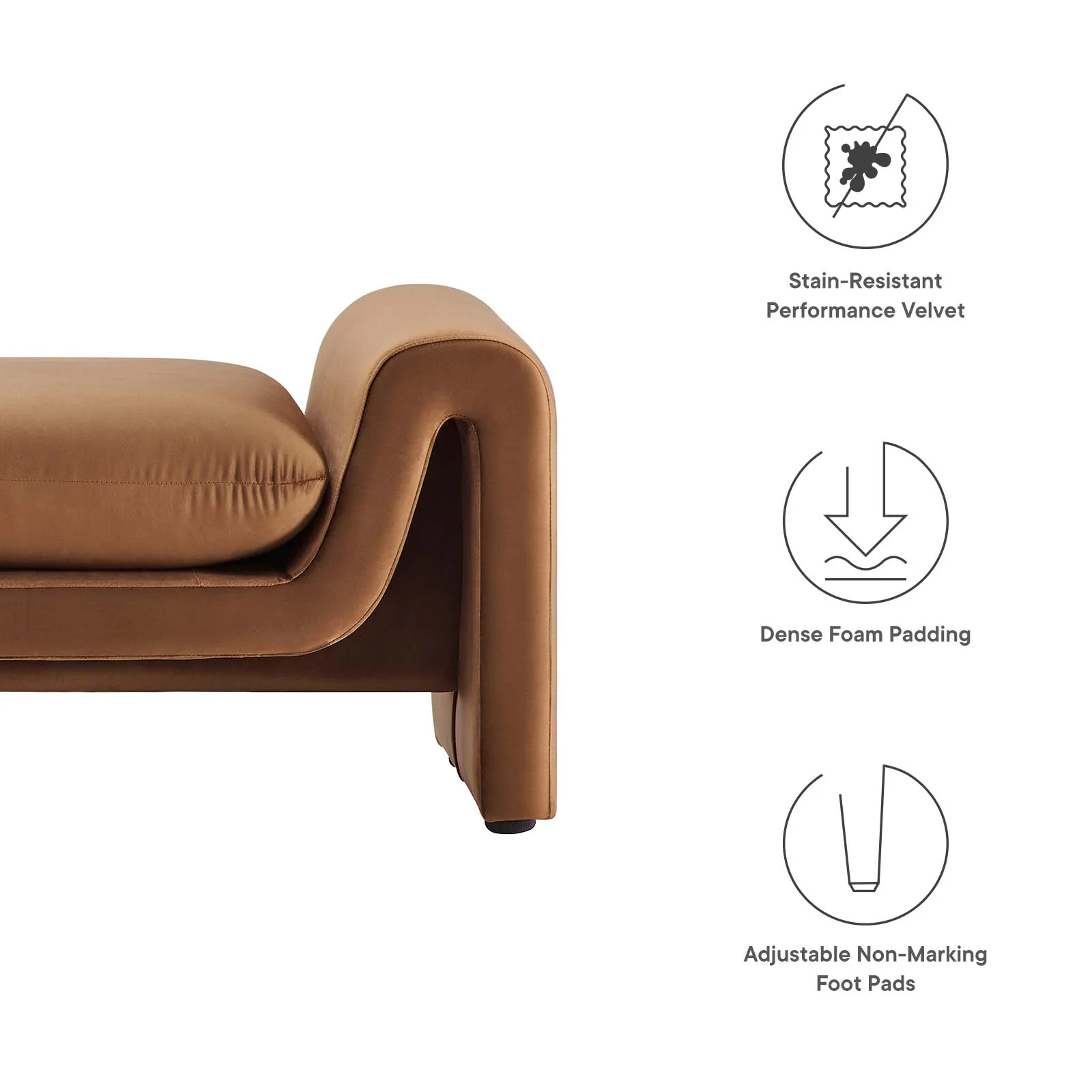 Waverly Performance Velvet Bench By Modway - EEI-6380 - Image 7