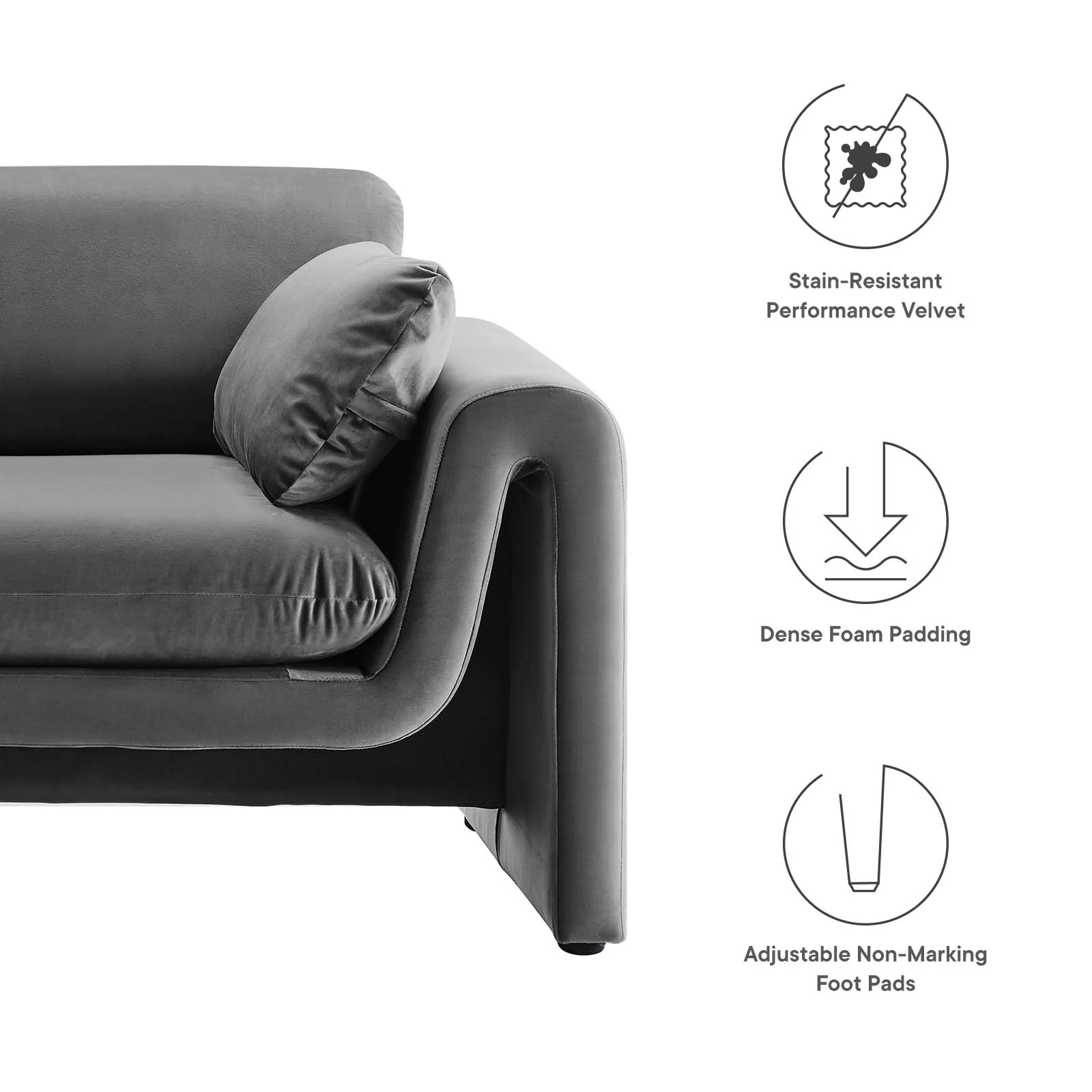 Waverly Performance Velvet Sofa By Modway - EEI-6382 - Image 15