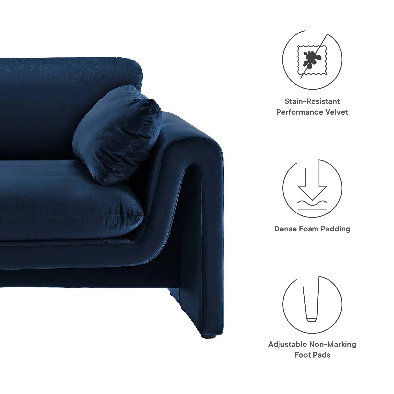 Waverly Performance Velvet Sofa By Modway - EEI-6382 - Image 23