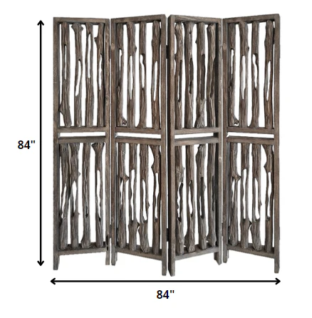Weathered Brown, Wood, Wrightwood - Screen By Homeroots - 342774 - Image 2