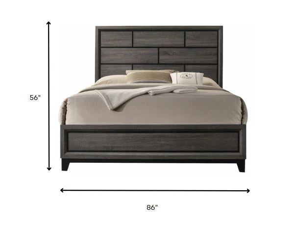Weathered Gray Eastern King Bed By Homeroots - Image 4