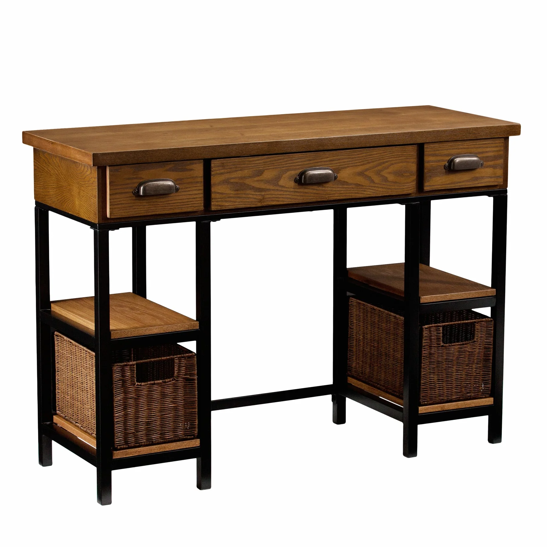 Weathered Gray Home Office Desk By Homeroots - Image 4