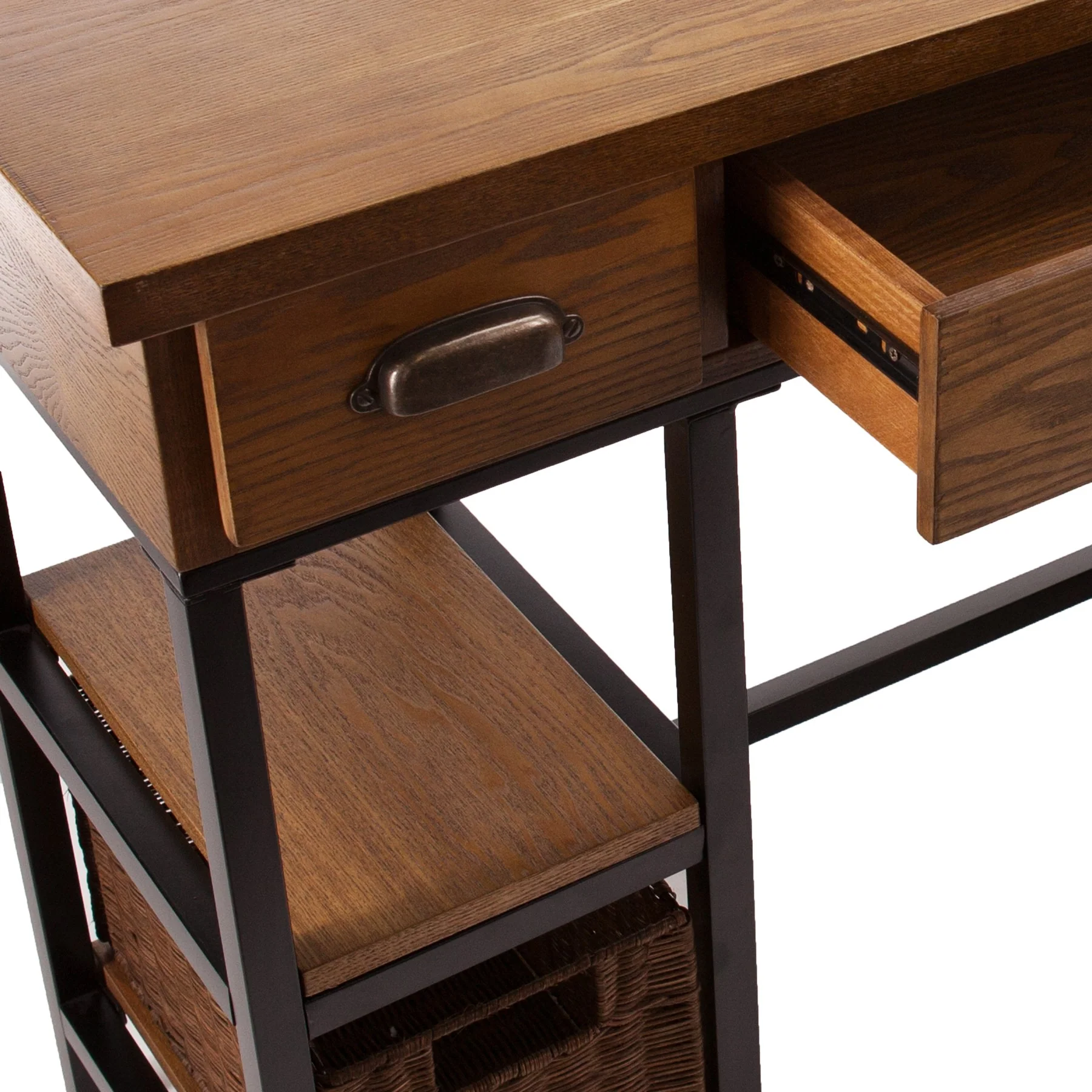 Weathered Gray Home Office Desk By Homeroots - Image 7