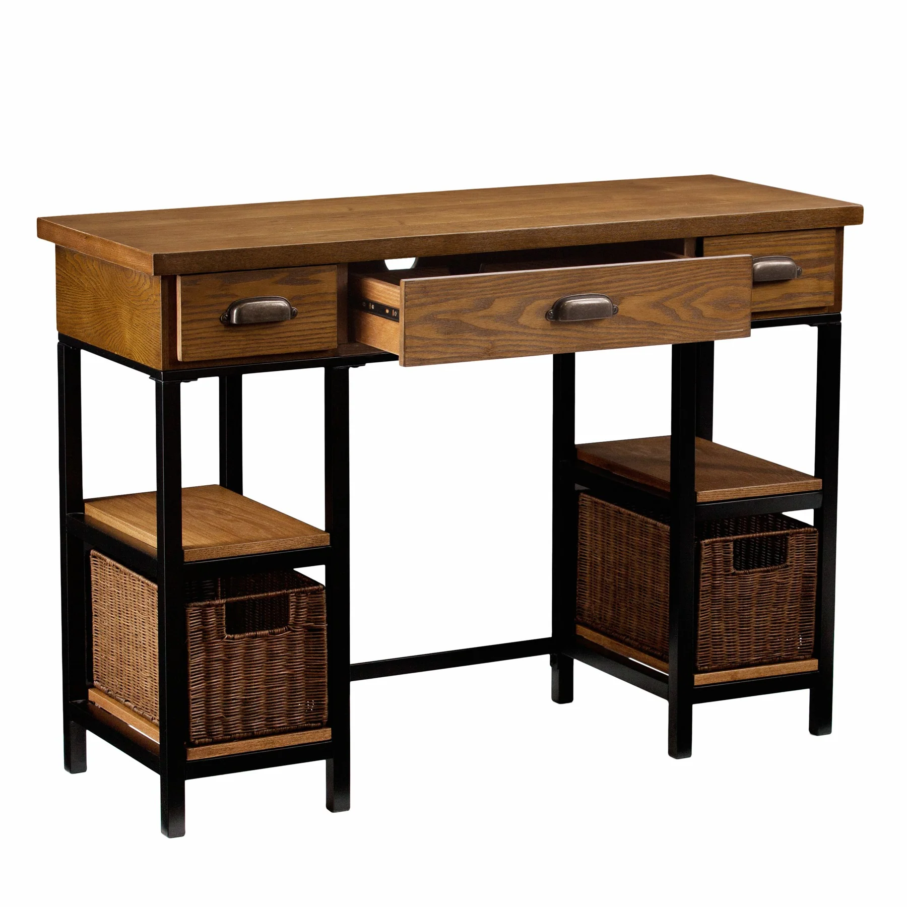 Weathered Gray Home Office Desk By Homeroots - Image 8