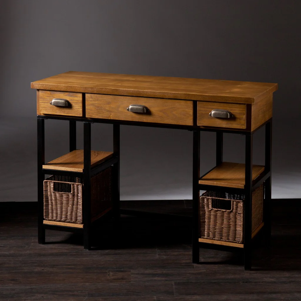 Weathered Gray Home Office Desk By Homeroots - Image 9