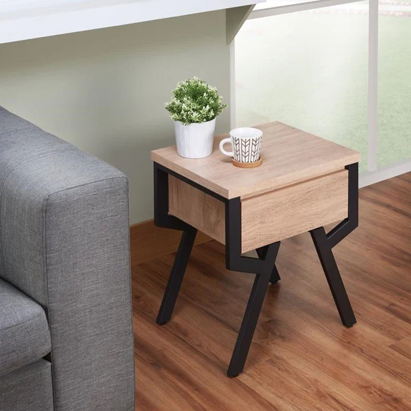 Weathered Light Oak End Table By Homeroots - Image 4