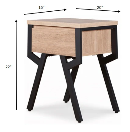 Weathered Light Oak End Table By Homeroots - Image 5