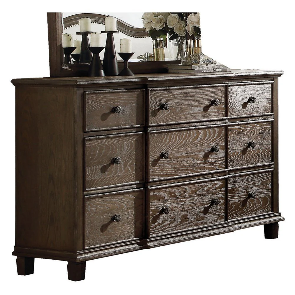 Weathered Oak Dresser By Homeroots - Image 2