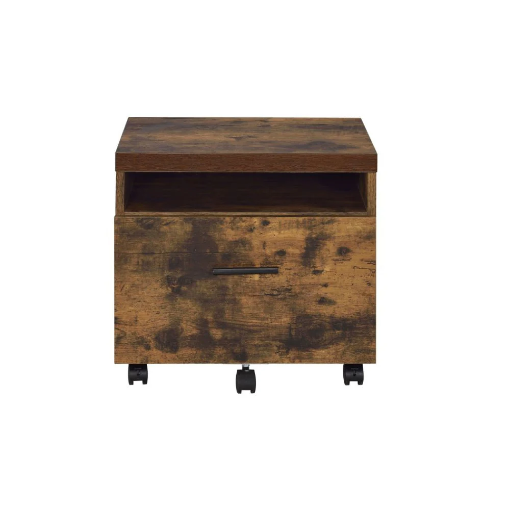 Weathered Oak File Cabinet By Homeroots - Image 3