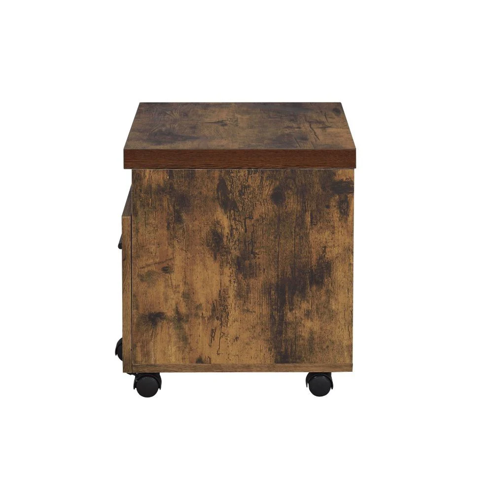 Weathered Oak File Cabinet By Homeroots - Image 4