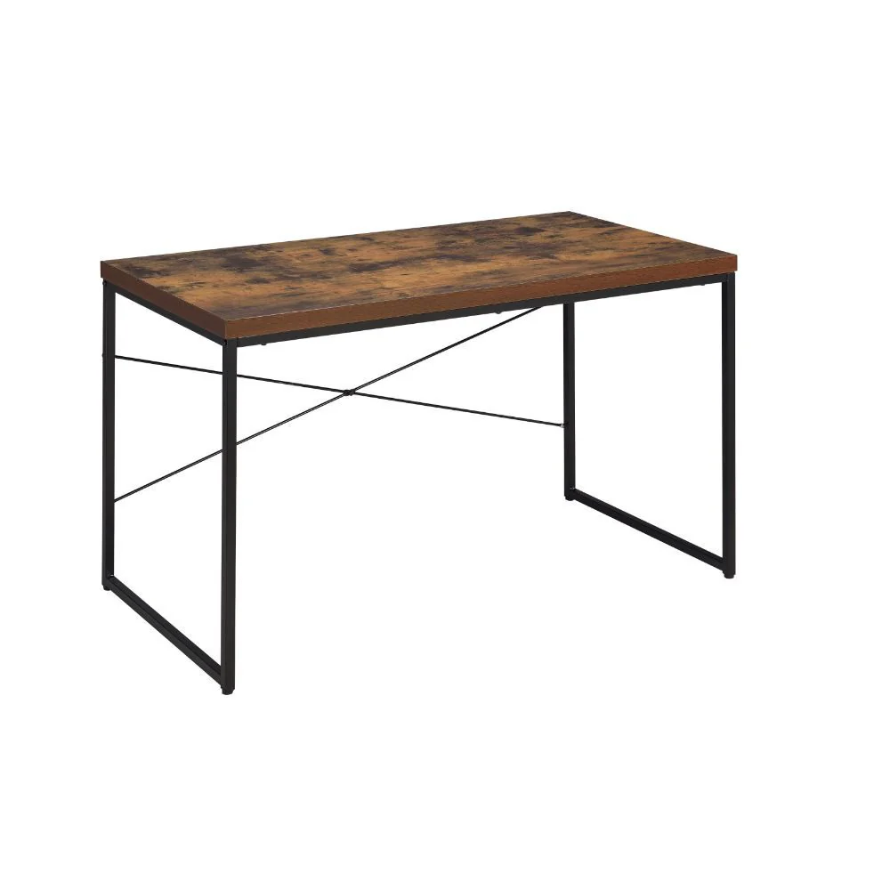 Weathered Oak Paper Veneer Desk By Homeroots - Image 2
