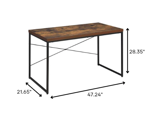 Weathered Oak Paper Veneer Desk By Homeroots - Image 6