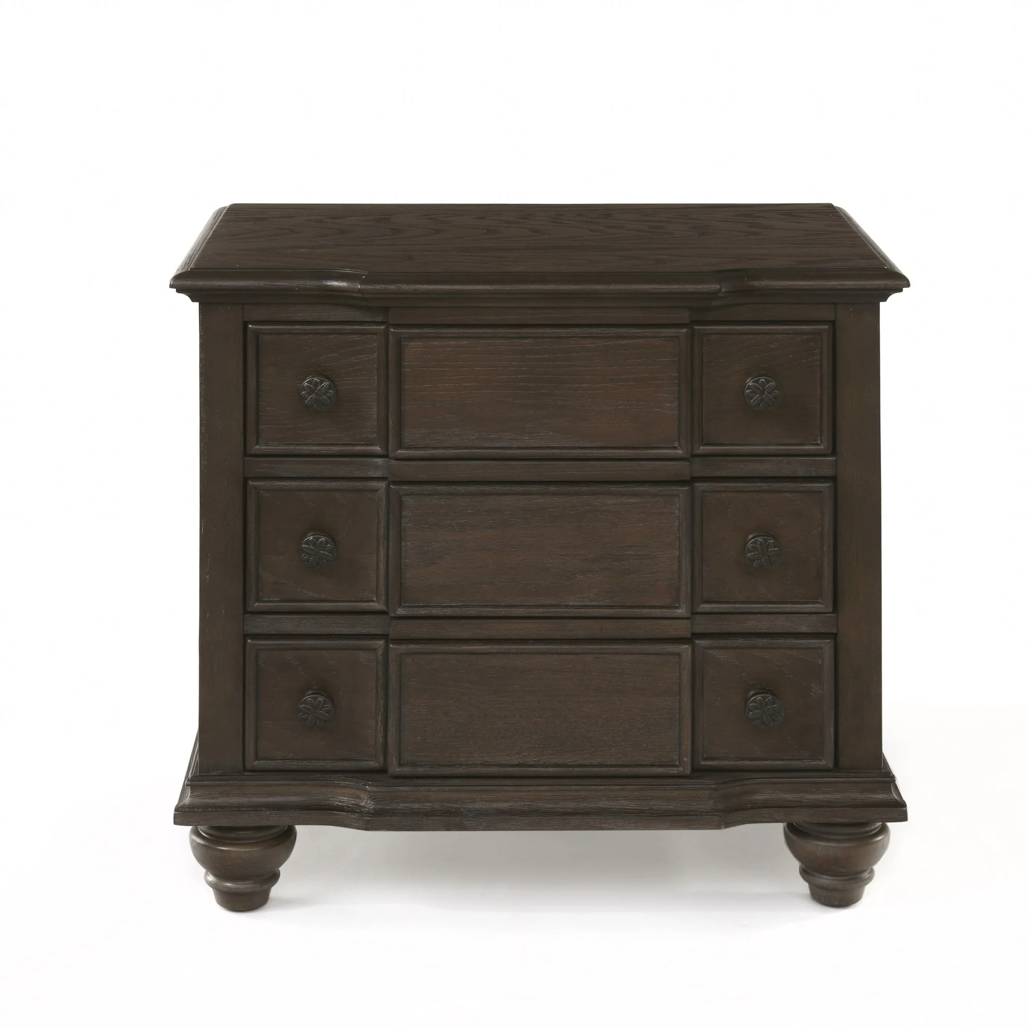 Weathered Oak Wooden Nightstand By Homeroots - Image 2