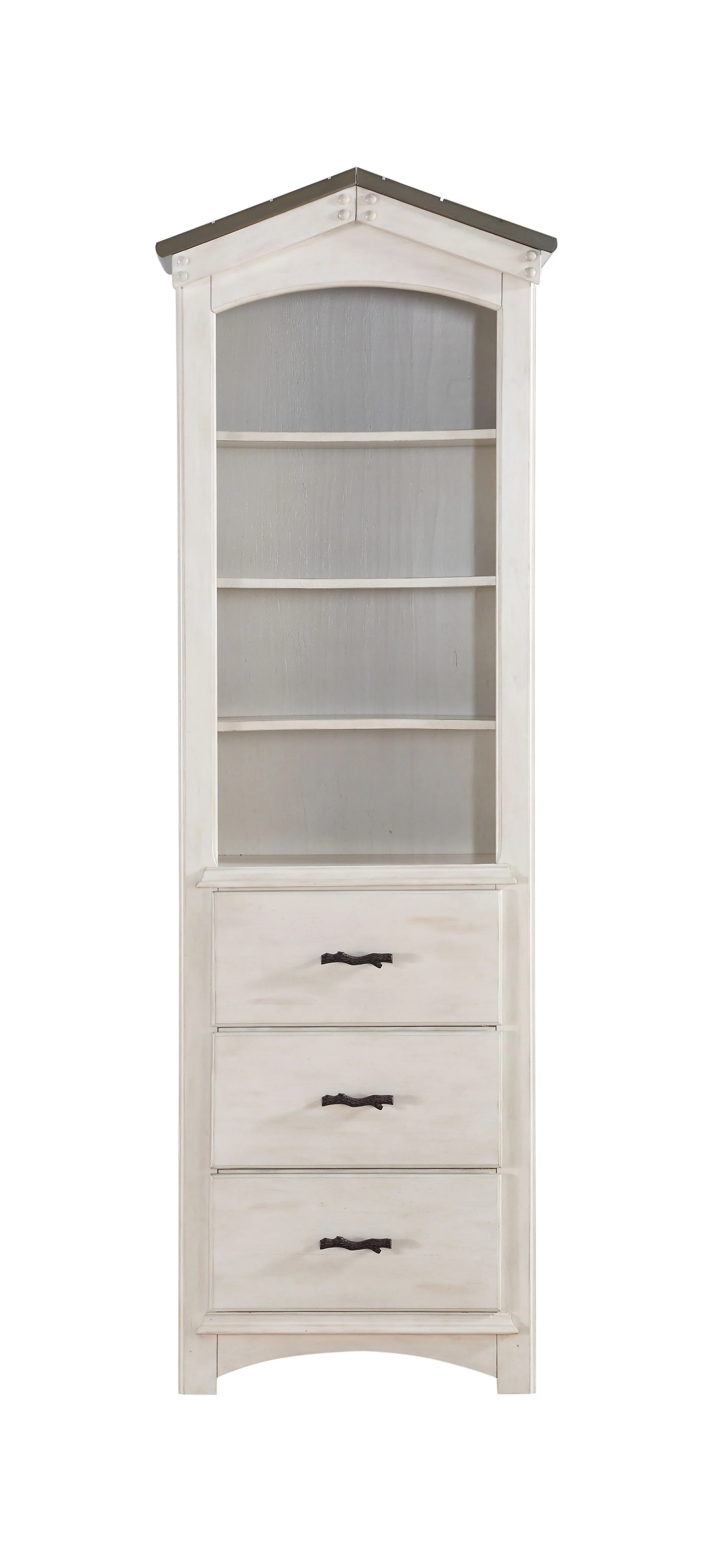 Weathered White Washed Gray Wood Bookcase By Homeroots - 347189 - Image 2