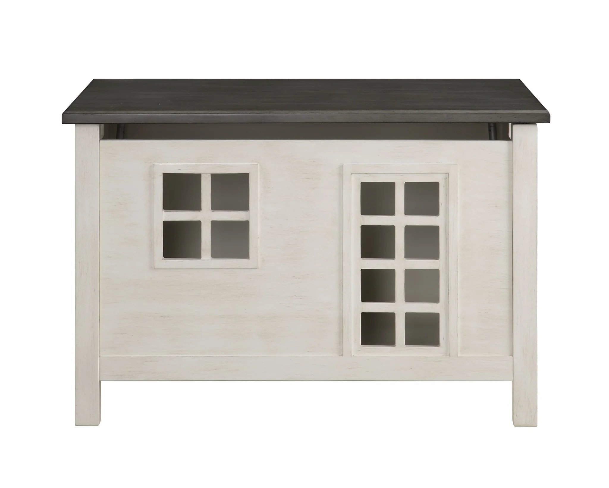 Weathered White Washed Gray Wood Youth Chest By Homeroots - Image 2