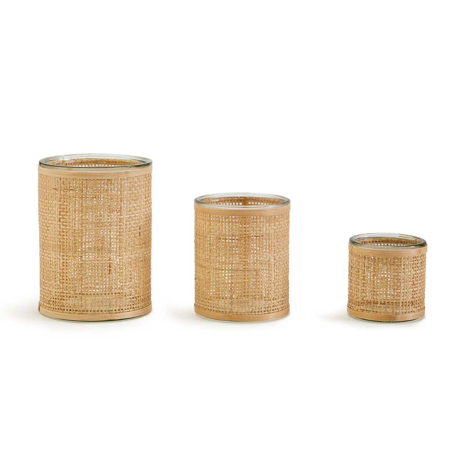 Weaved Rattan Wrapped Cachepot Incl 3 Sizes Set Of 3 By Two's Company - Image 3