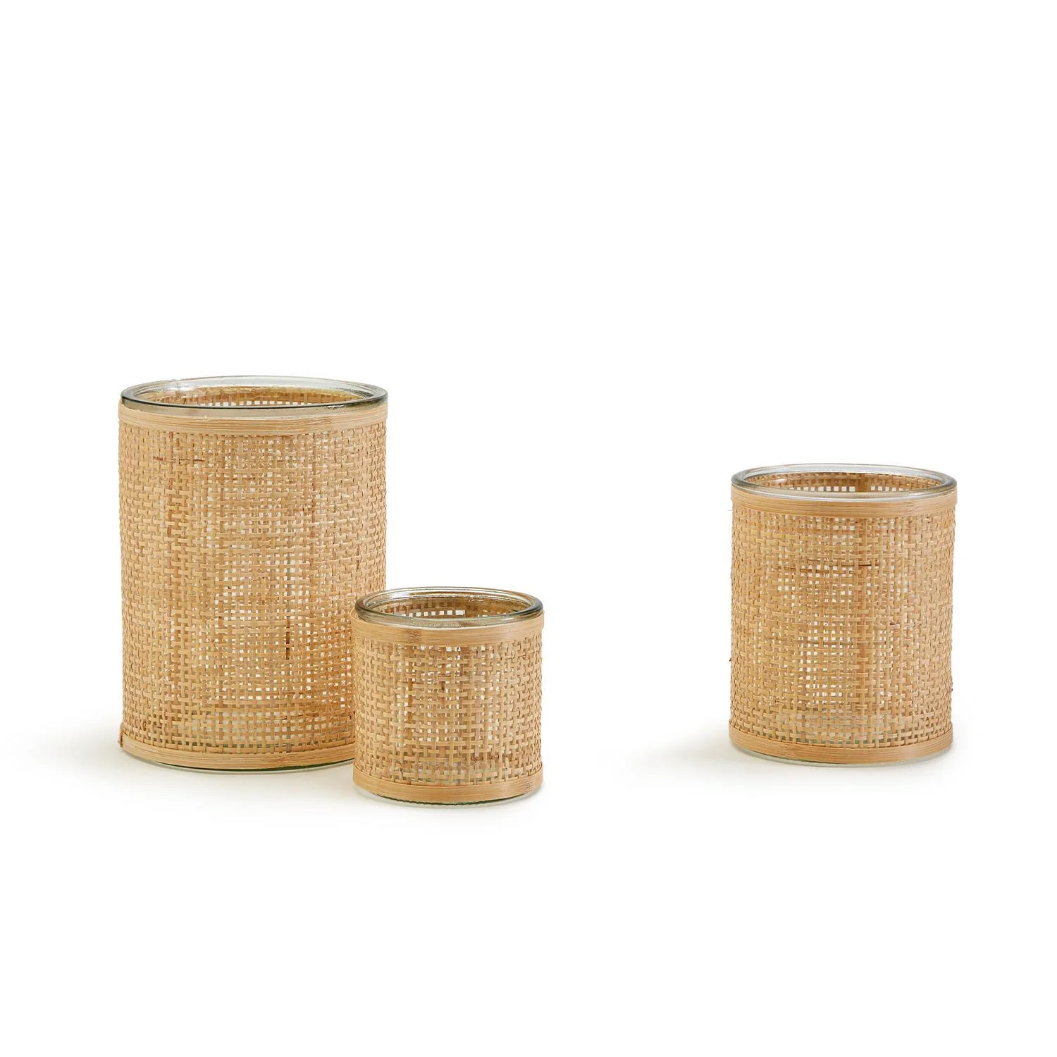 Weaved Rattan Wrapped Cachepot Incl 3 Sizes Set Of 3 By Two's Company - Image 4