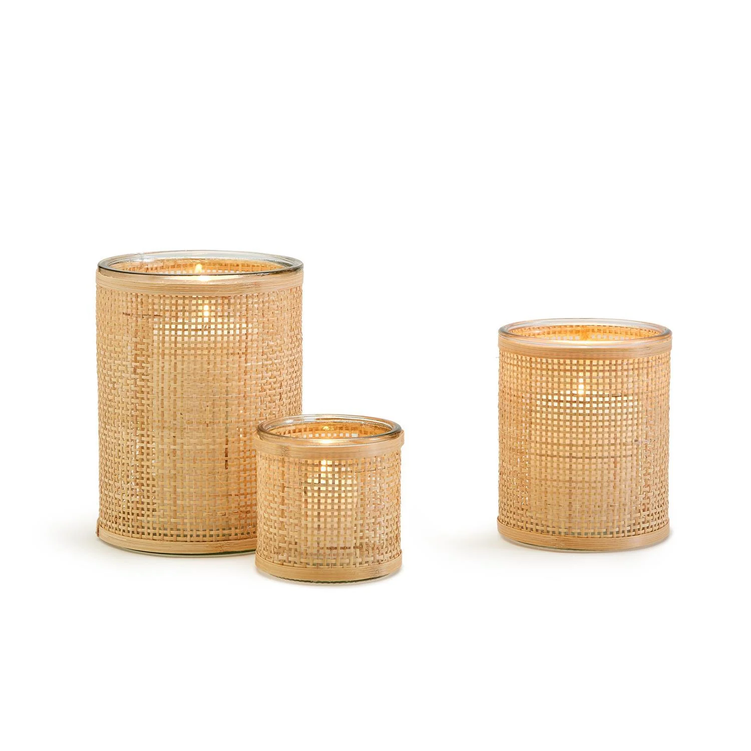 Weaved Rattan Wrapped Cachepot Incl 3 Sizes Set Of 3 By Two's Company - Image 5