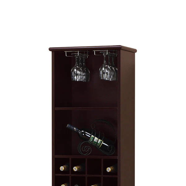 Well Designed Elegant Wine Bar With Wine Racks, Brown By Benzara - Image 4
