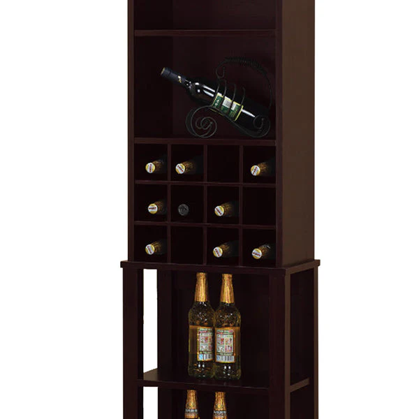 Well Designed Elegant Wine Bar With Wine Racks, Brown By Benzara - Image 5