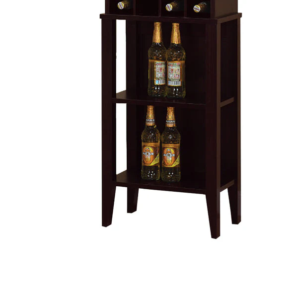 Well Designed Elegant Wine Bar With Wine Racks, Brown By Benzara - Image 6