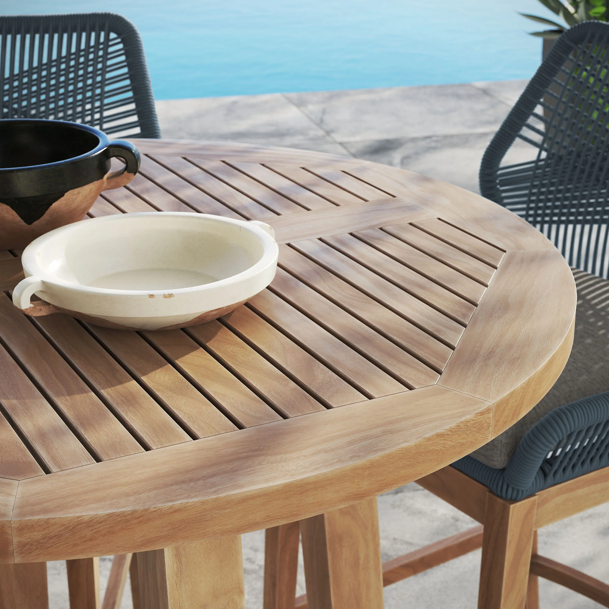 Wellspring 3-Piece Outdoor Patio Teak Wood Bar Set by Modway - Image 3