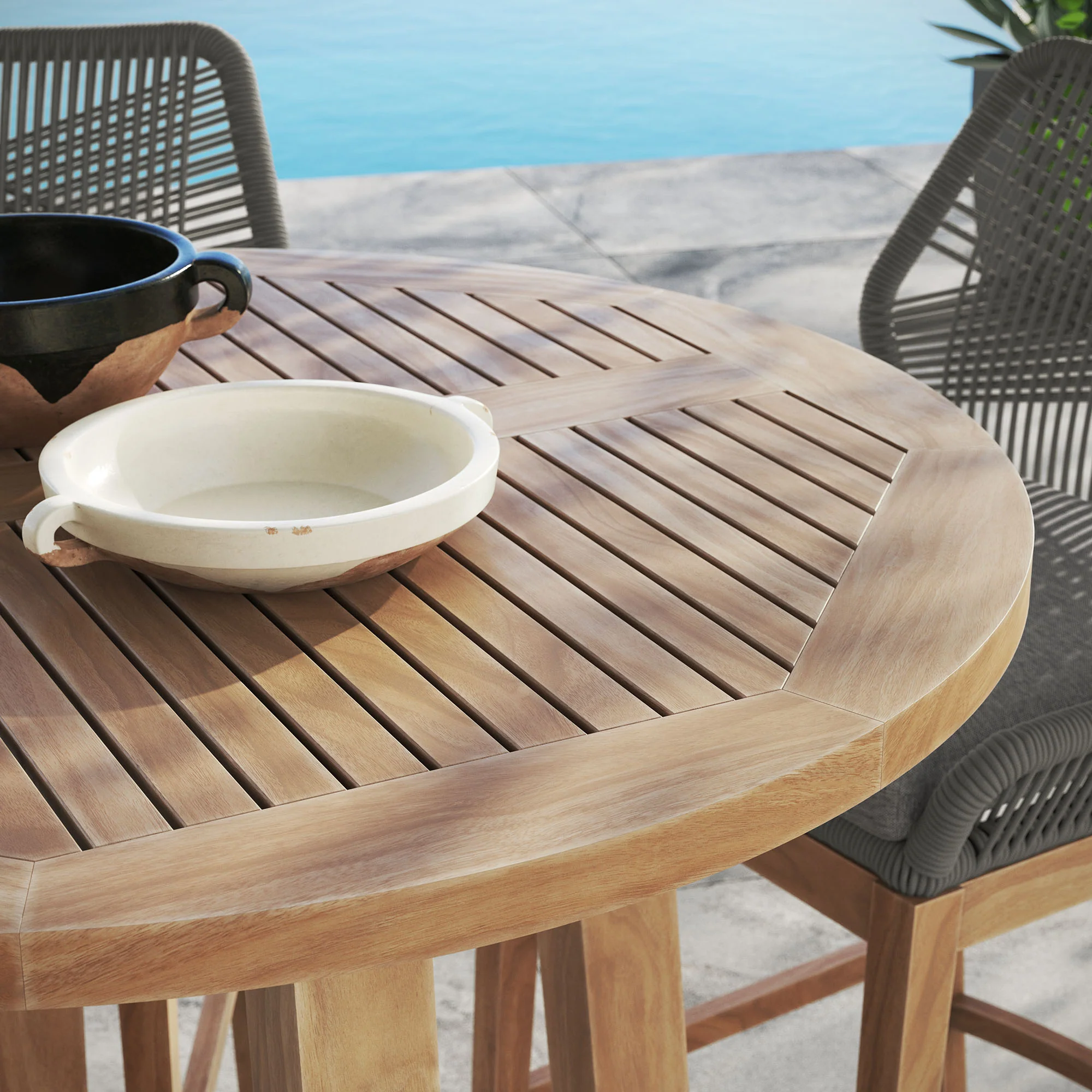 Wellspring 3-Piece Outdoor Patio Teak Wood Bar Set by Modway - Image 8