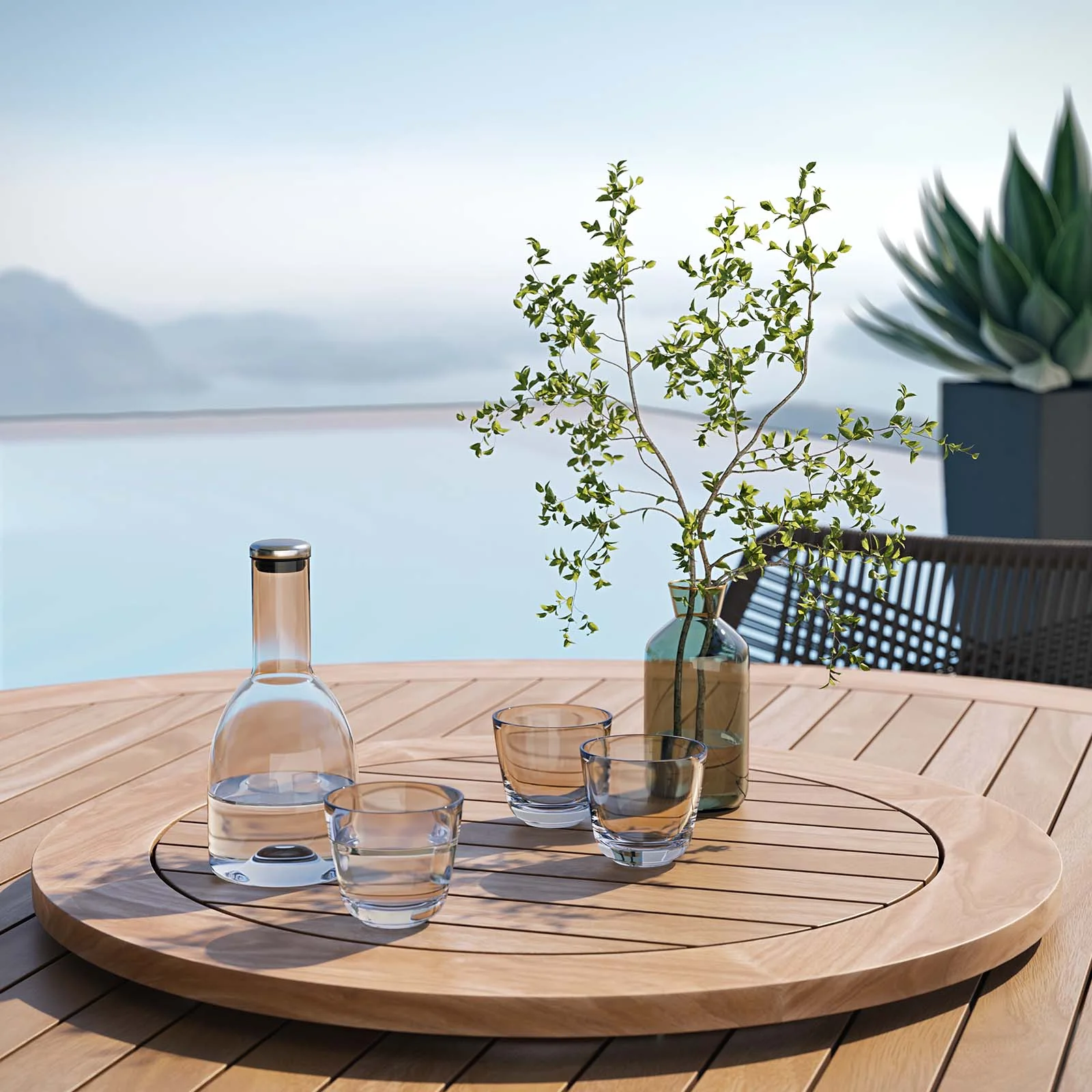 Wellspring 5-Piece Outdoor Patio Teak Wood Dining Set By Modway - EEI-6118 - Image 14