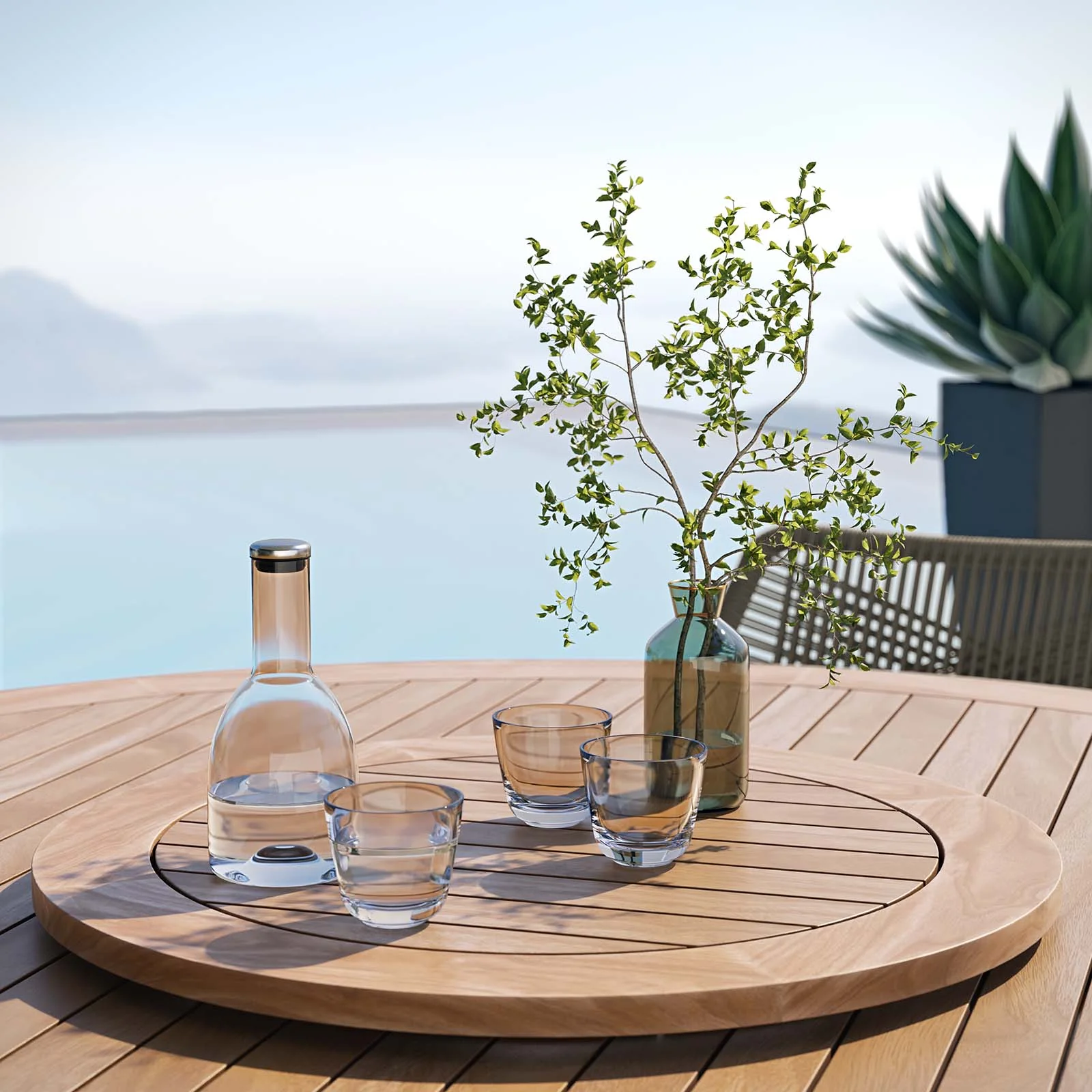 Wellspring 5-Piece Outdoor Patio Teak Wood Dining Set By Modway - EEI-6118 - Image 25