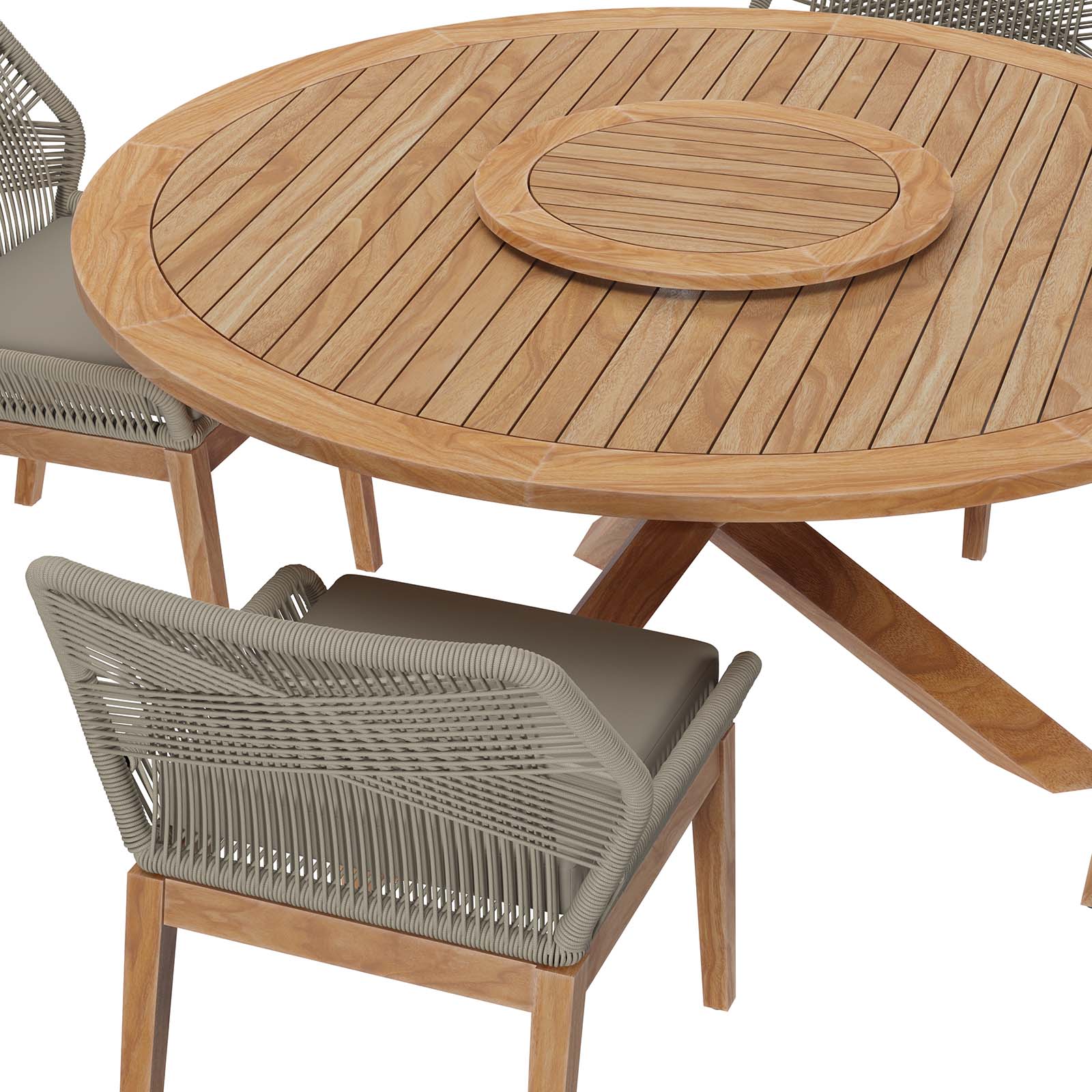 Wellspring 5-Piece Outdoor Patio Teak Wood Dining Set By Modway - EEI-6118 - Image 27