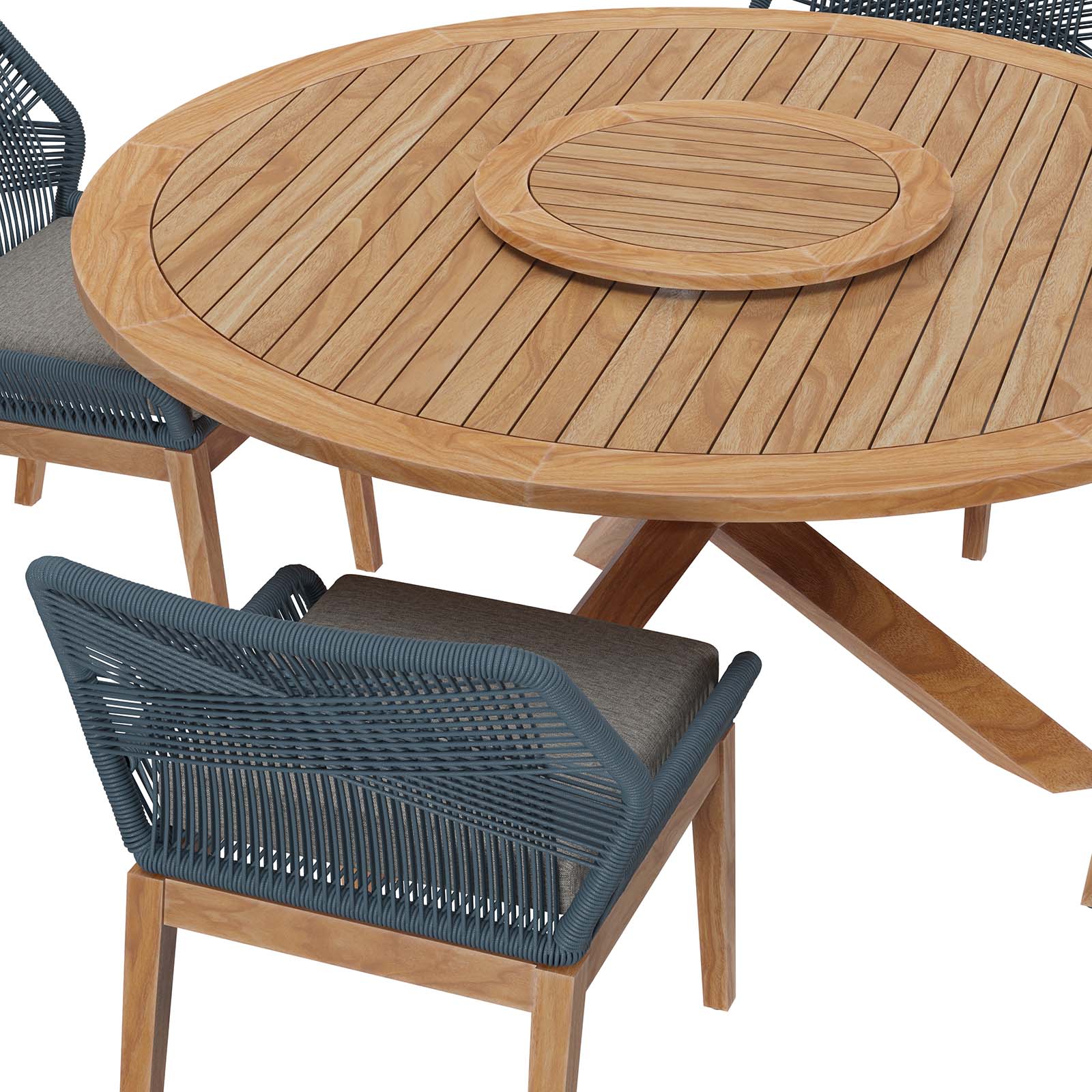 Wellspring 5-Piece Outdoor Patio Teak Wood Dining Set By Modway - EEI-6118 - Image 5