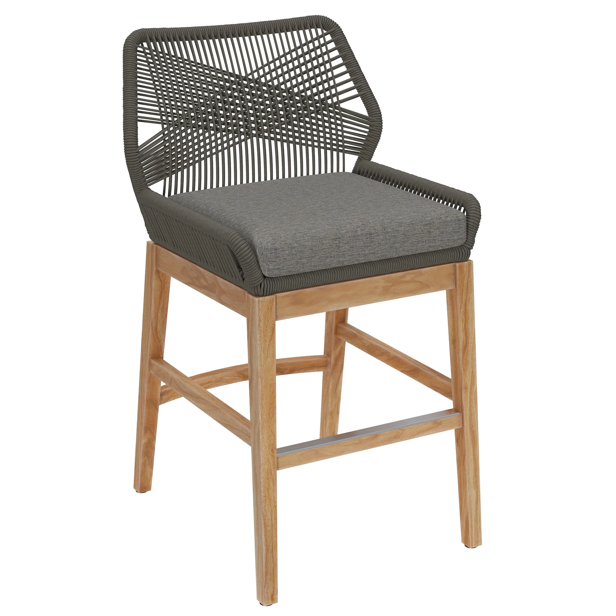 Wellspring Outdoor Patio Teak and Rope Counter Stool by Modway - Image 10