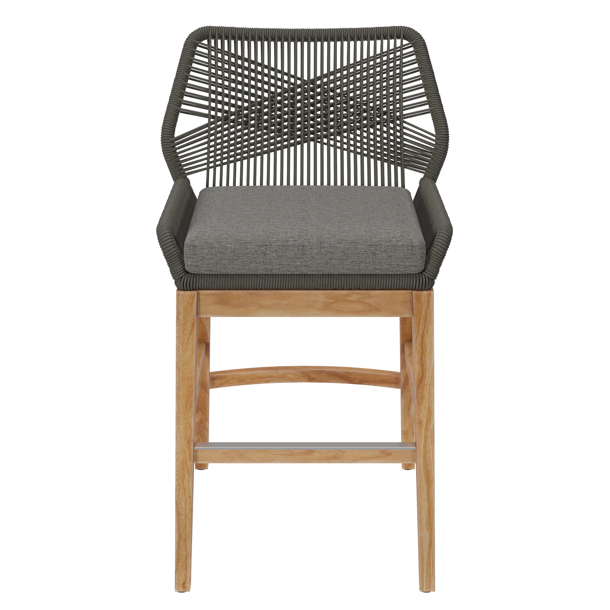 Wellspring Outdoor Patio Teak and Rope Counter Stool by Modway - Image 13
