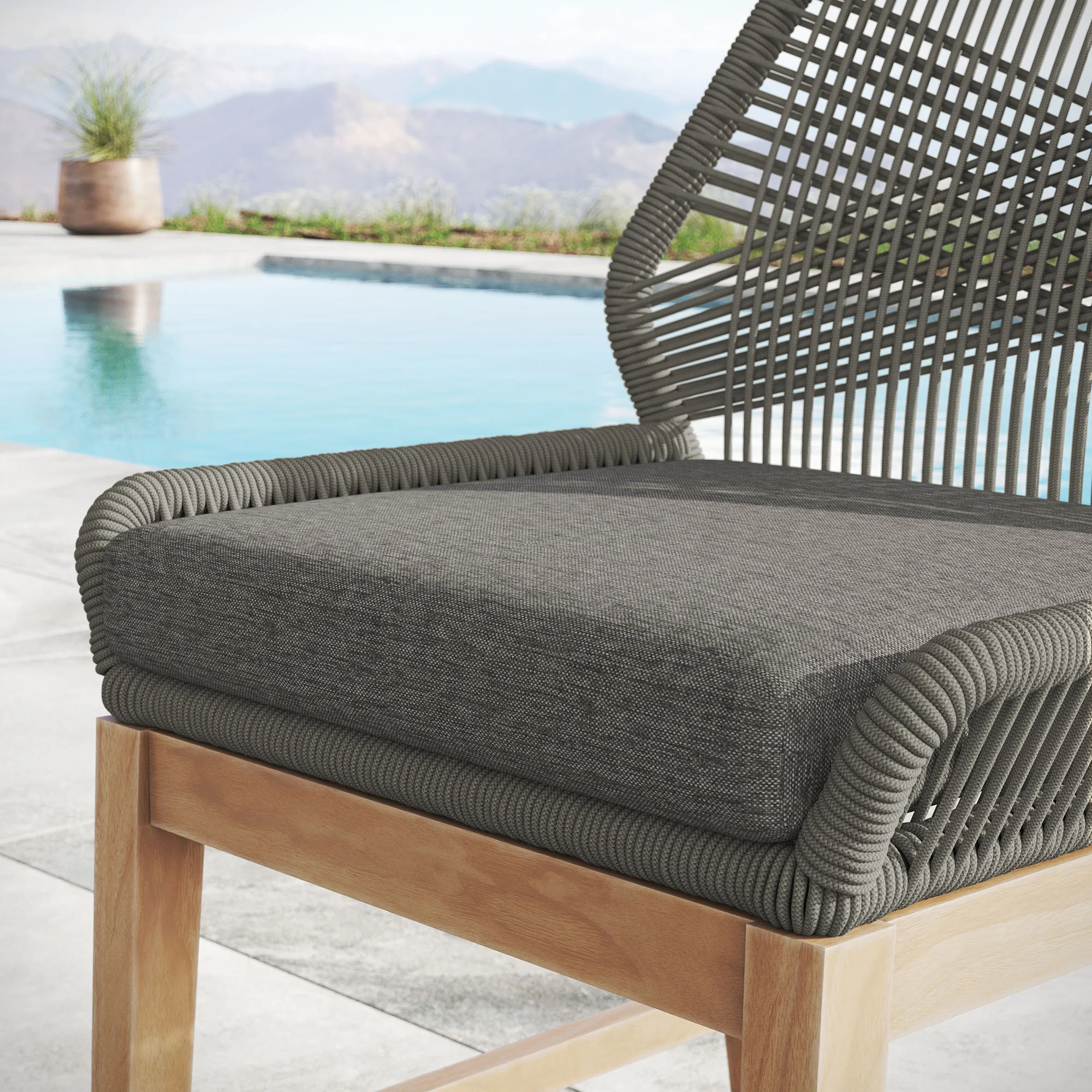 Wellspring Outdoor Patio Teak and Rope Counter Stool by Modway - Image 15