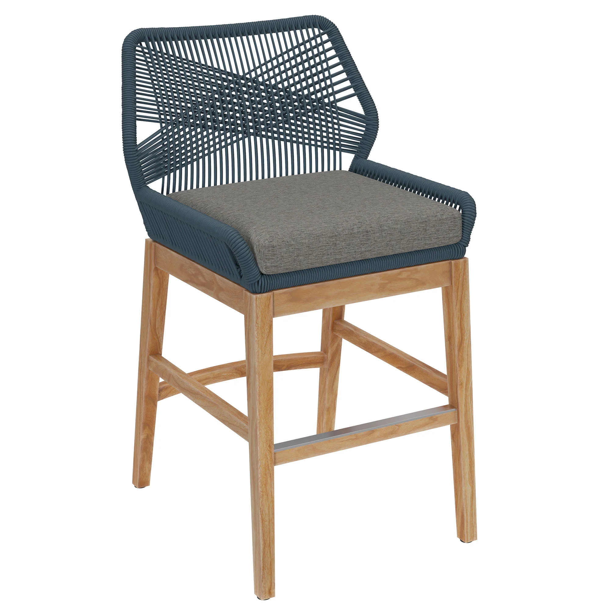 Wellspring Outdoor Patio Teak and Rope Counter Stool by Modway - Image 2