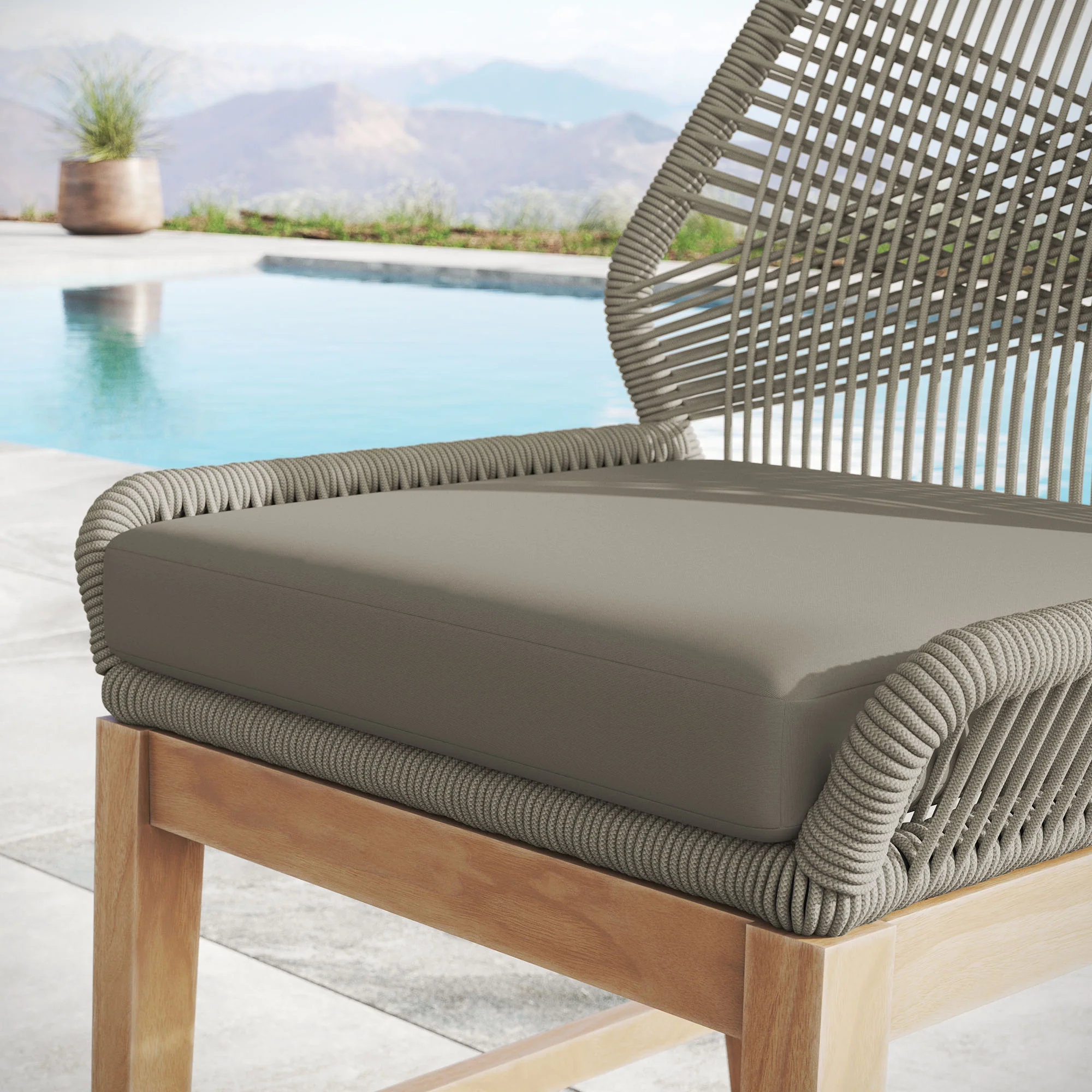 Wellspring Outdoor Patio Teak and Rope Counter Stool by Modway - Image 24