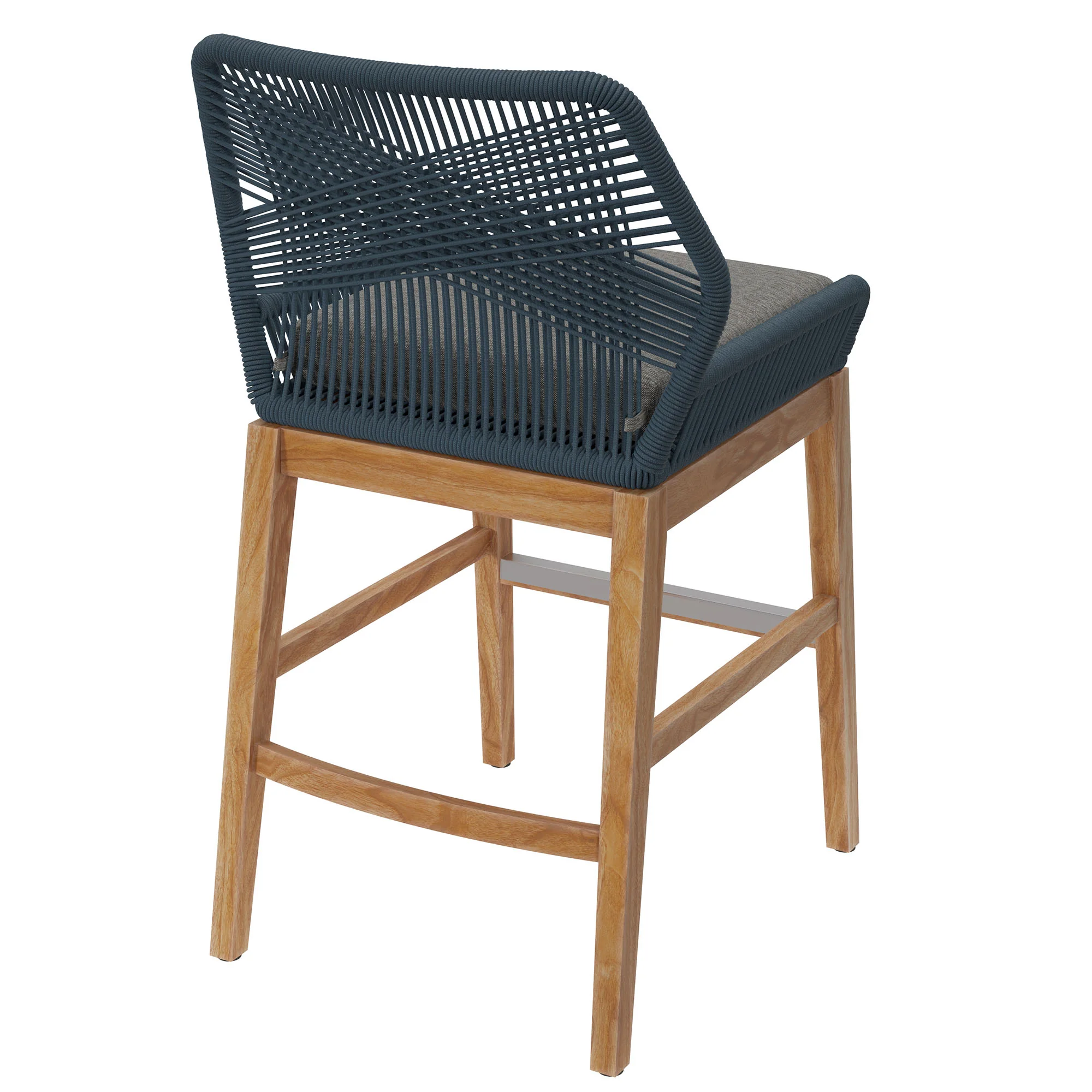 Wellspring Outdoor Patio Teak and Rope Counter Stool by Modway - Image 4