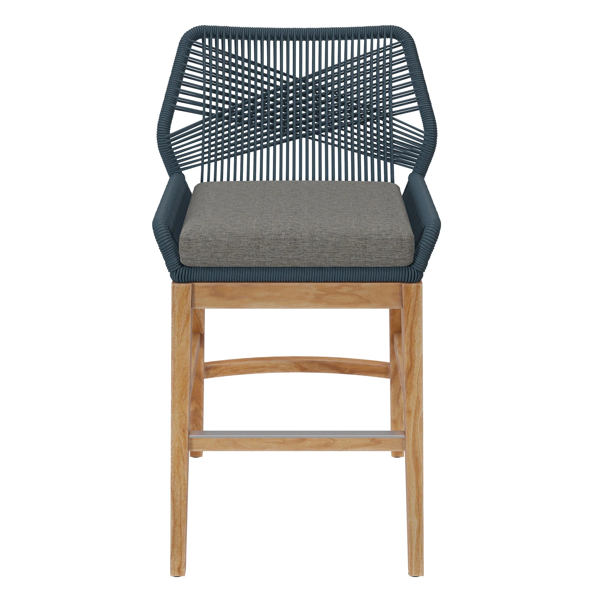 Wellspring Outdoor Patio Teak and Rope Counter Stool by Modway - Image 5