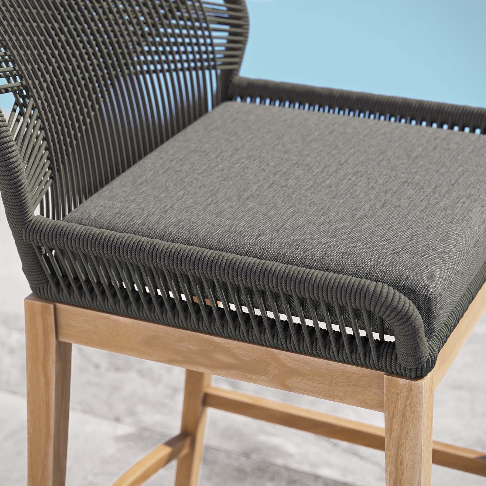 Wellspring Outdoor Patio Teak Wood Bar Stool By Modway - EEI-5746 - Image 13