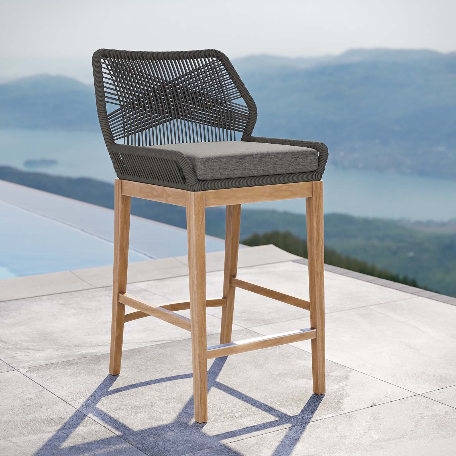Wellspring Outdoor Patio Teak Wood Bar Stool By Modway - EEI-5746 - Image 14