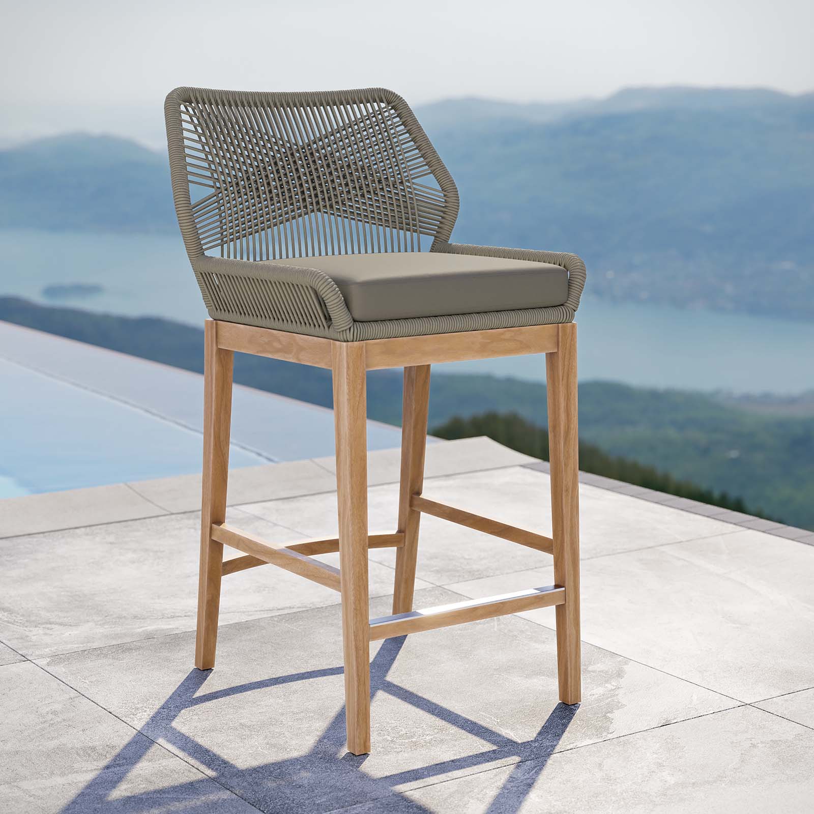 Wellspring Outdoor Patio Teak Wood Bar Stool By Modway - EEI-5746 - Image 21