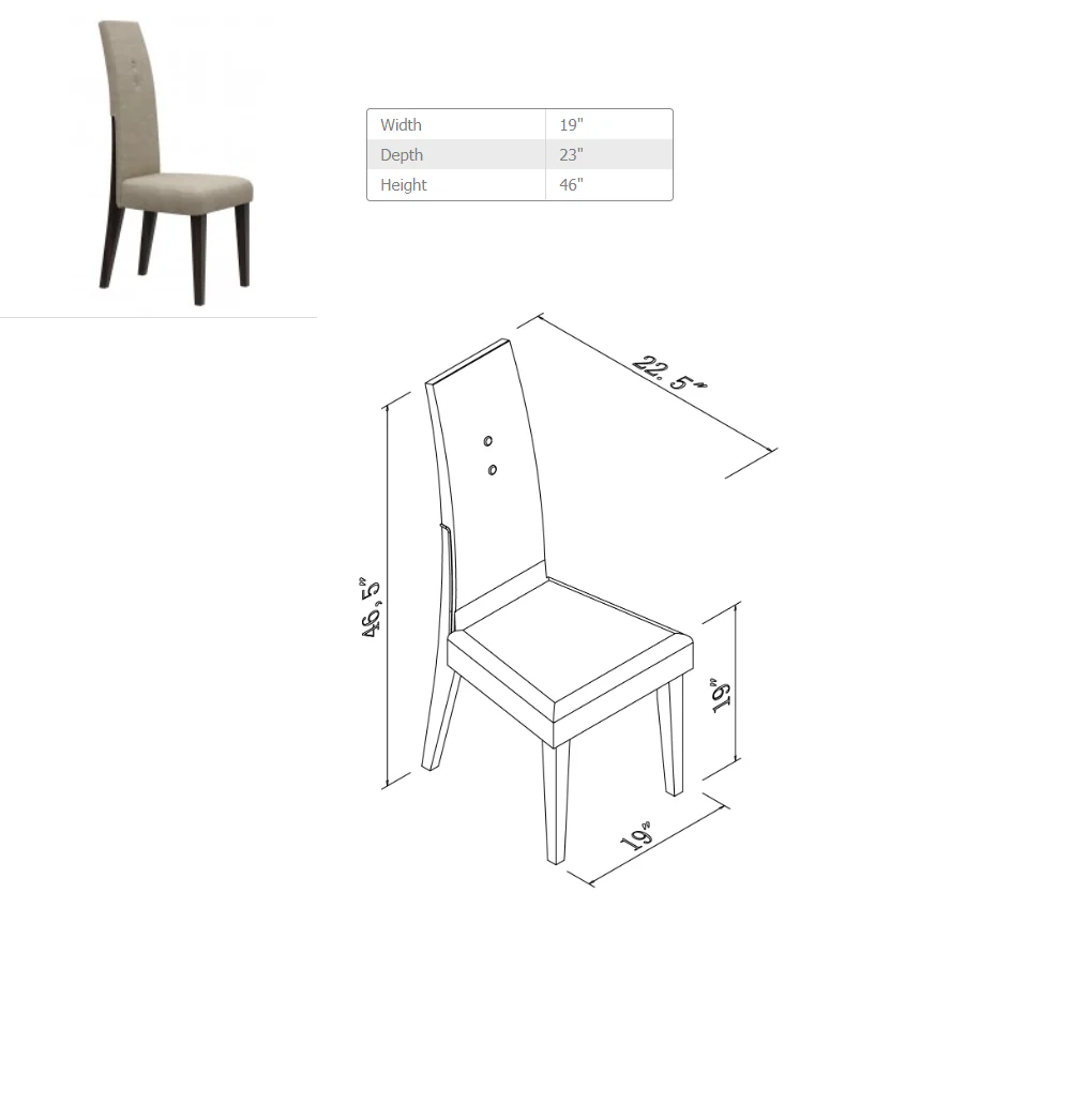 Wenge Dining Table And Pcs Chair Set By Homeroots - Image 3