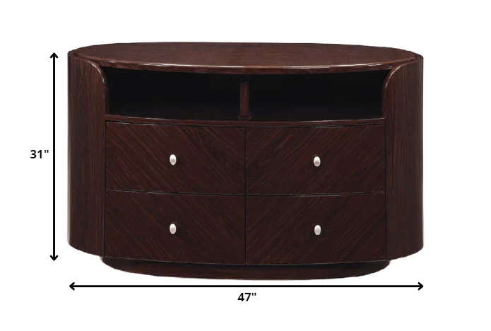 Wenge TV Entertainment Unit By Homeroots - Image 2