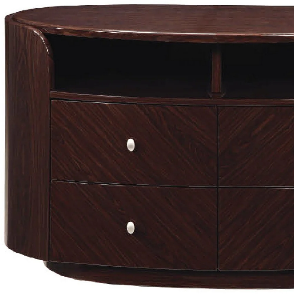 Wenge TV Entertainment Unit By Homeroots - Image 4