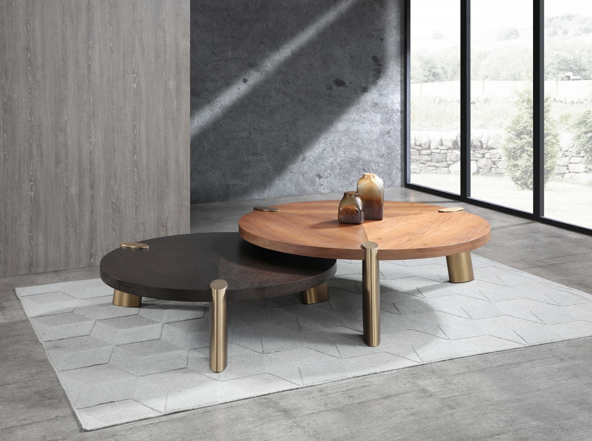 Wenge Veneer Stainless Steel Coffee Table By Homeroots - Image 5