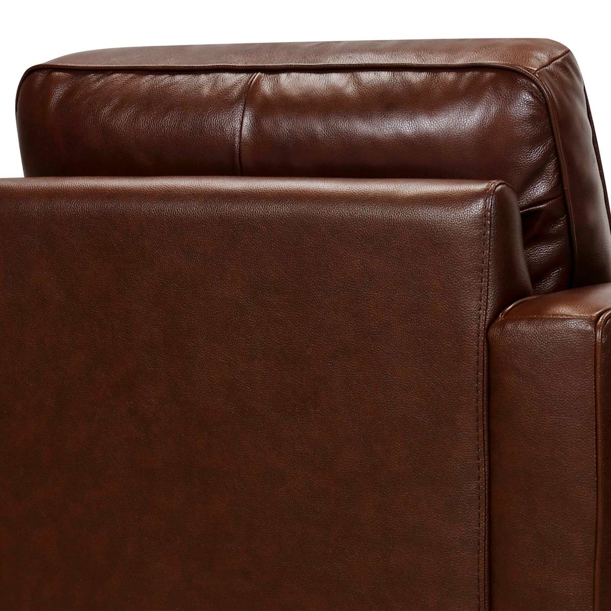 Wesley Chestnut Genuine Leather Power Footrest Tuxedo Arm Accent Chair By Armen Living - Image 2
