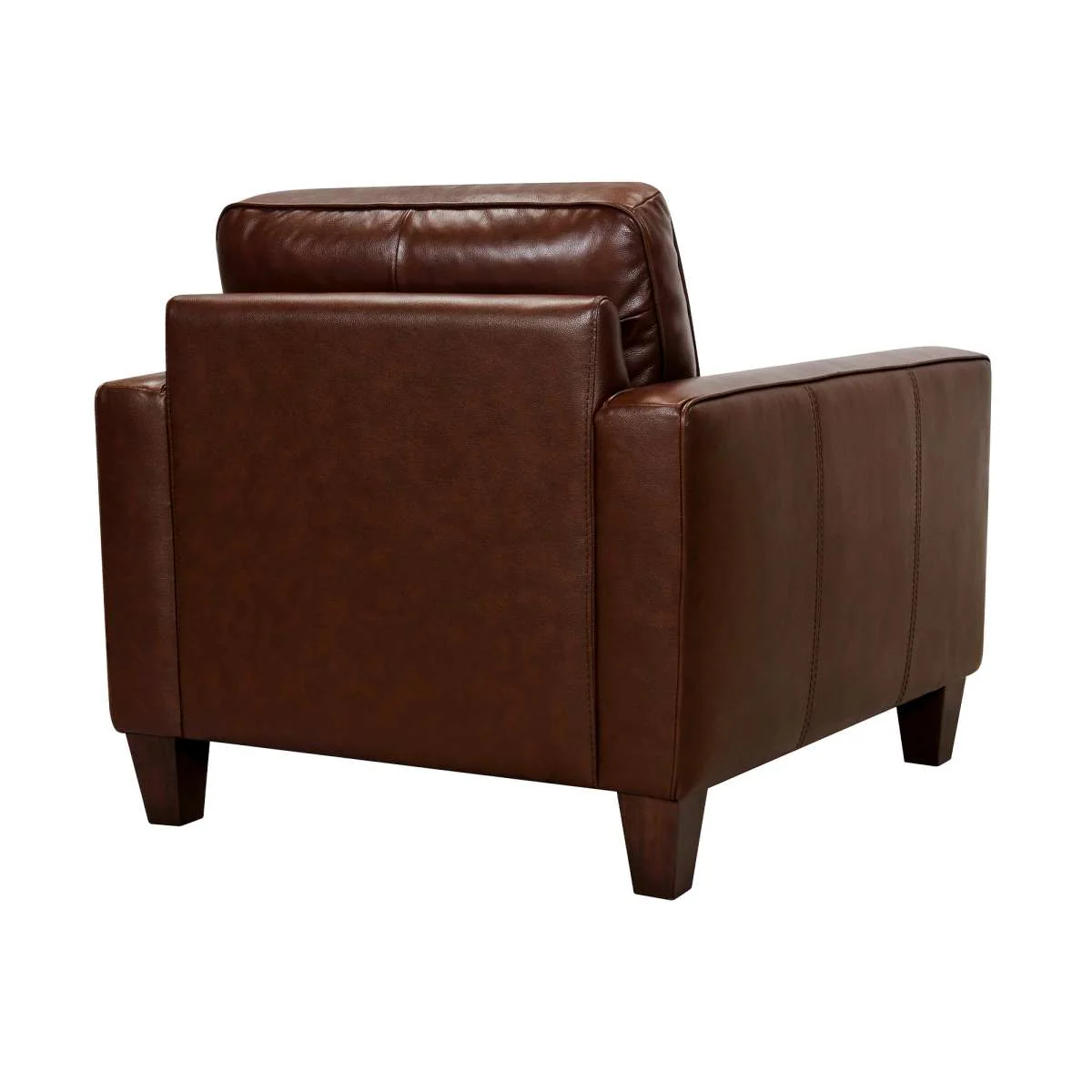 Wesley Chestnut Genuine Leather Power Footrest Tuxedo Arm Accent Chair By Armen Living - Image 5