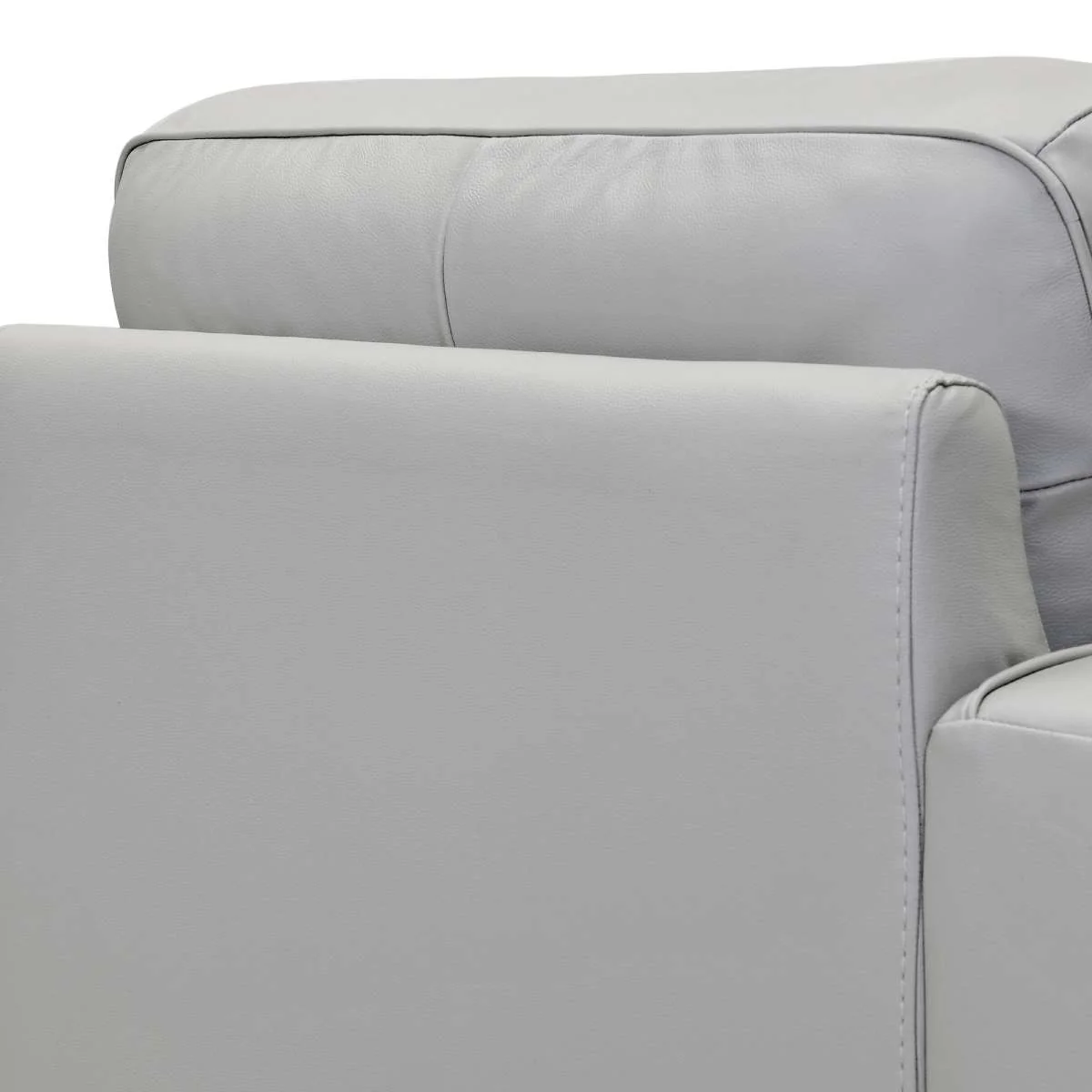 Wesley Dove Gray Genuine Leather Power Footrest Tuxedo Arm Accent Chair By Armen Living - Image 6