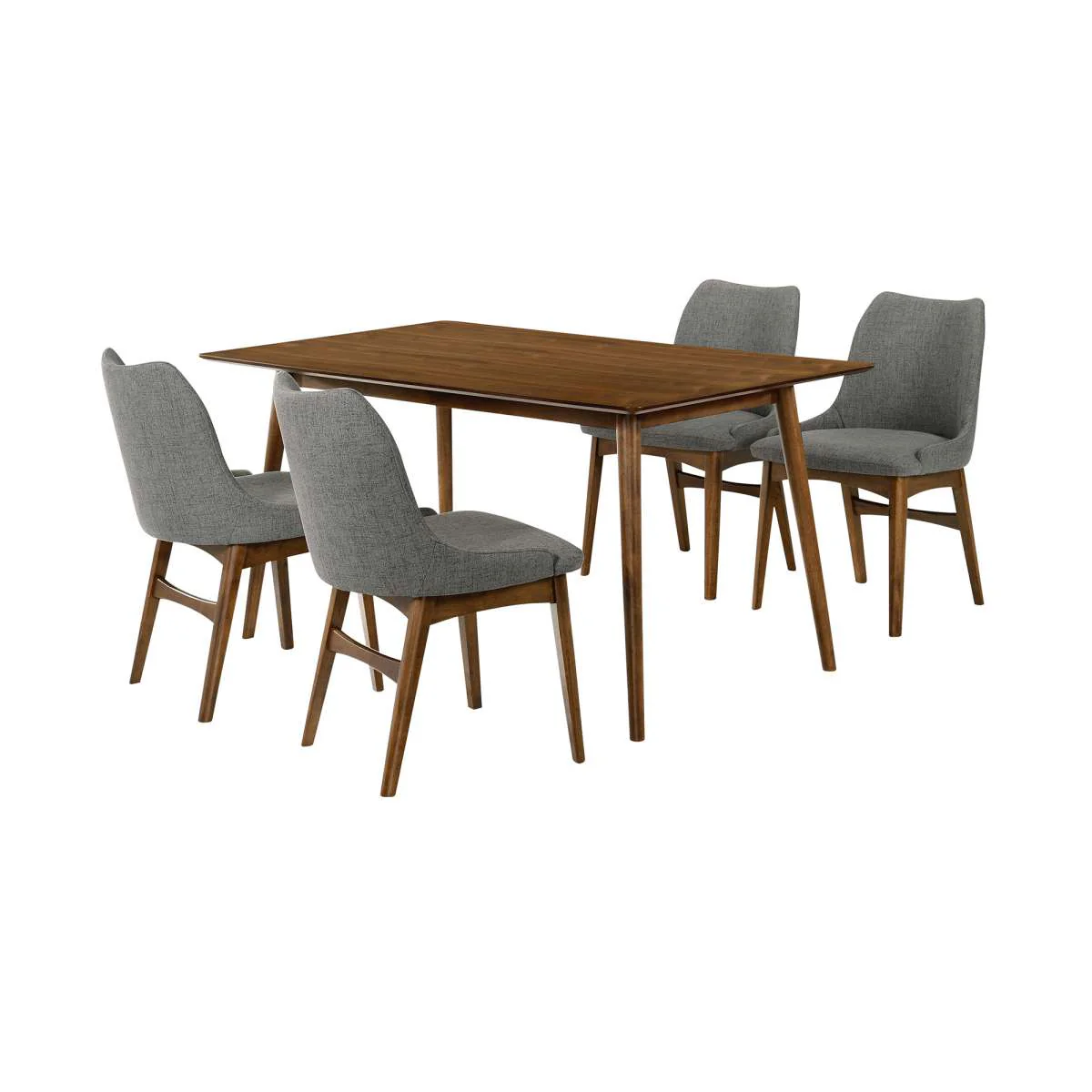 Westmont and Azalea Charcoal and Walnut 5 Piece Dining Set By Armen Living - Image 2