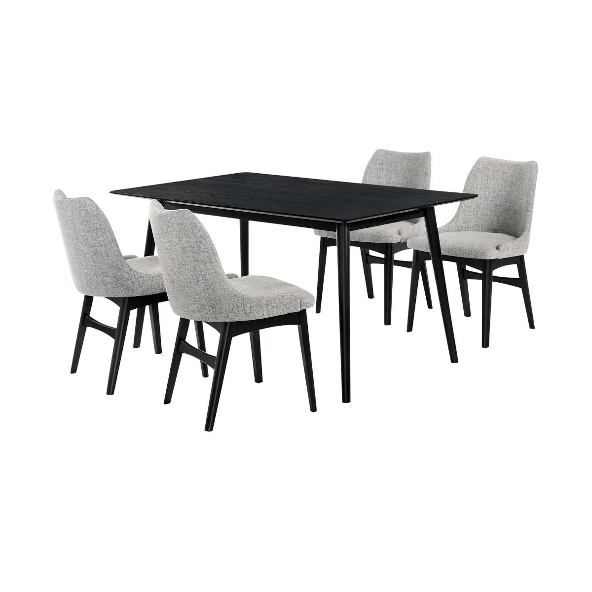 Westmont and Azalea Grey and Black Wood 5 Piece Dining Set By Armen Living - Image 2